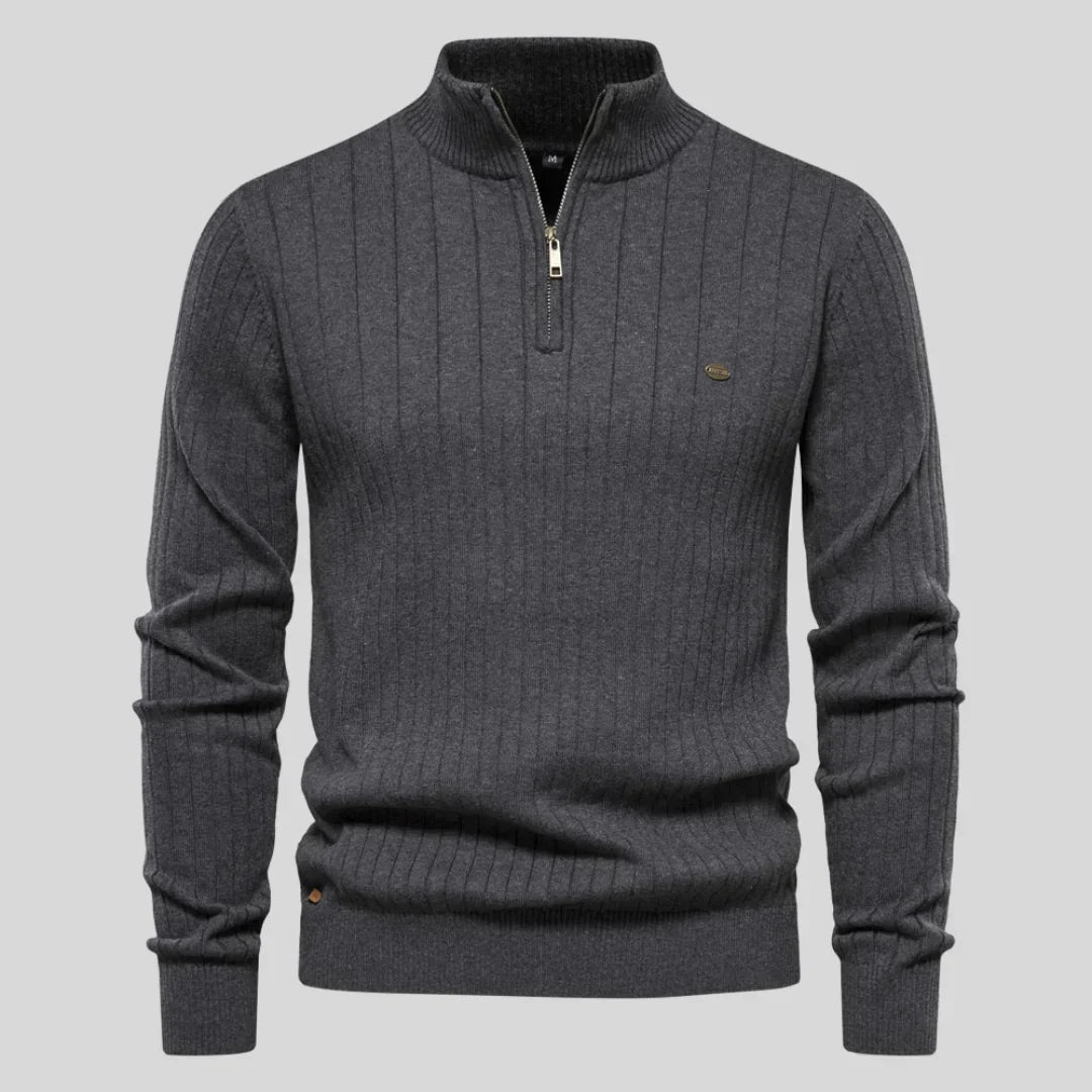 GODRIC | Men's Sweater with Classic Collar and Zipper