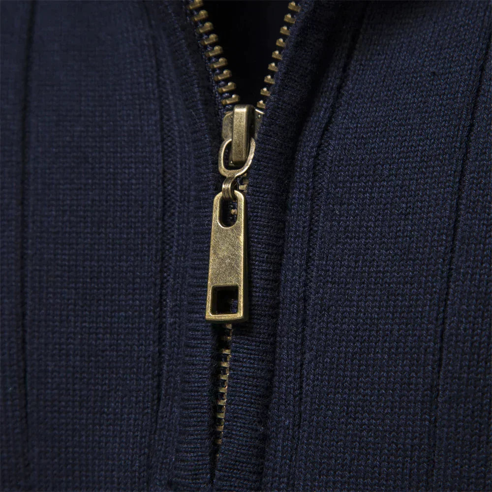 GODRIC | Men's Sweater with Classic Collar and Zipper