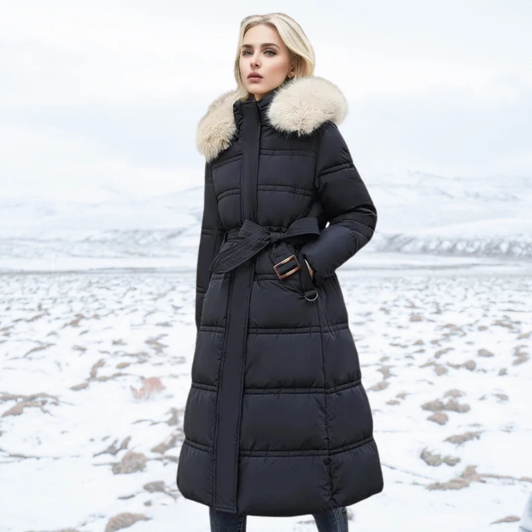 Martina | Damen Luxuriöser Winterparka mit Fellkapuze