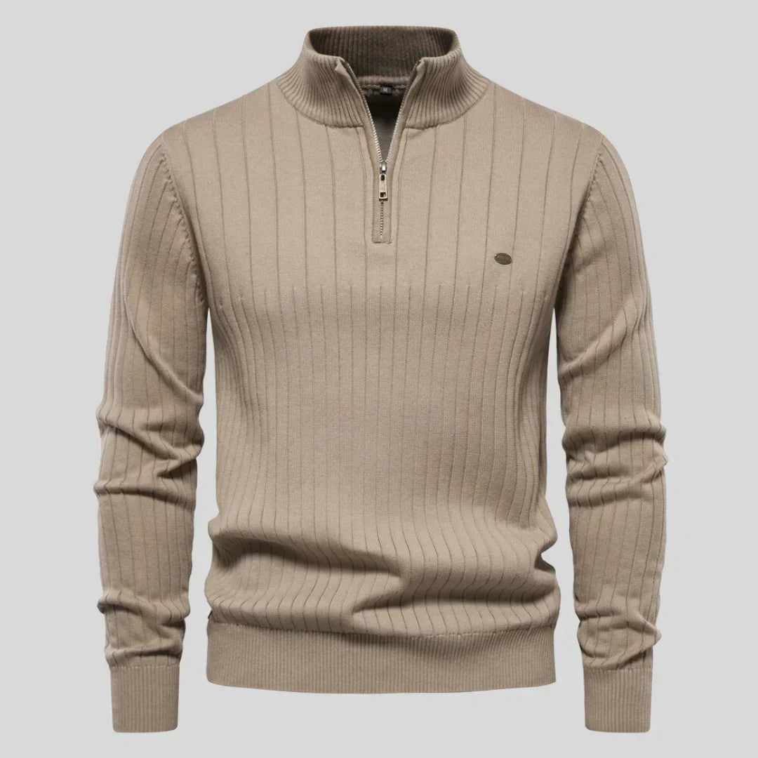 GODRIC | Men's Sweater with Classic Collar and Zipper