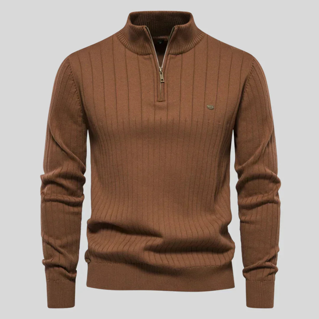 GODRIC | Men's Sweater with Classic Collar and Zipper