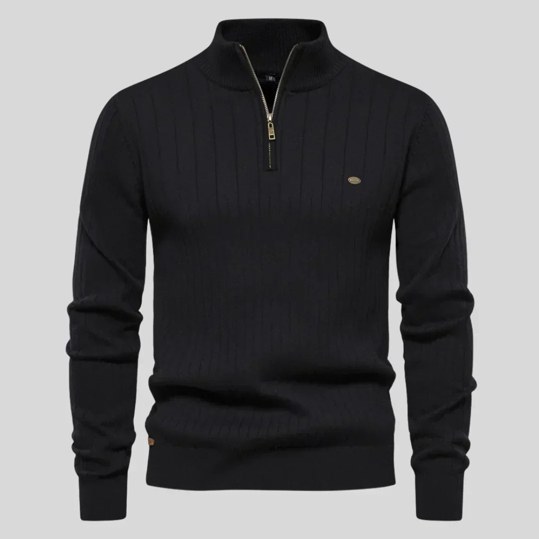 GODRIC | Men's Sweater with Classic Collar and Zipper