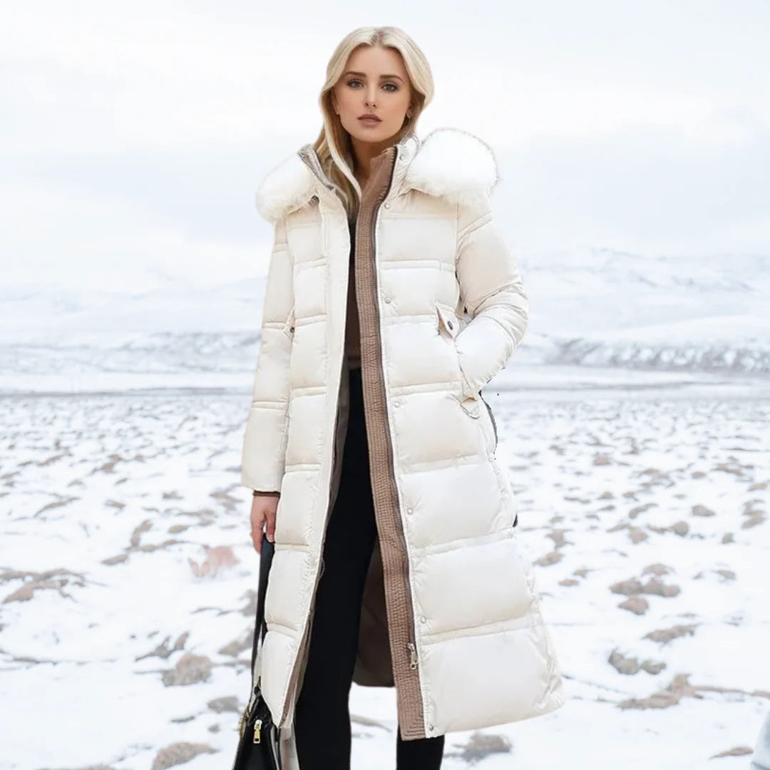 Martina | Damen Luxuriöser Winterparka mit Fellkapuze