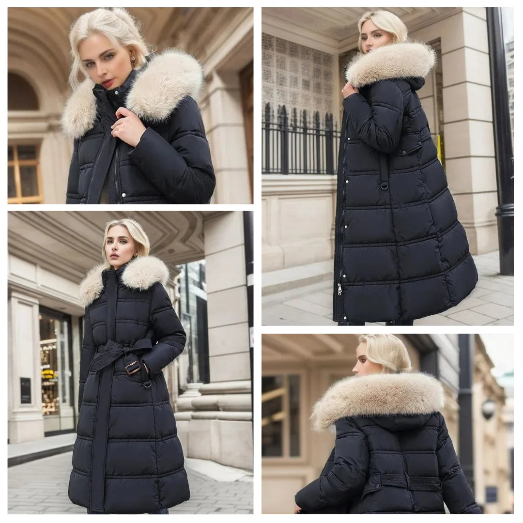 Martina | Damen Luxuriöser Winterparka mit Fellkapuze