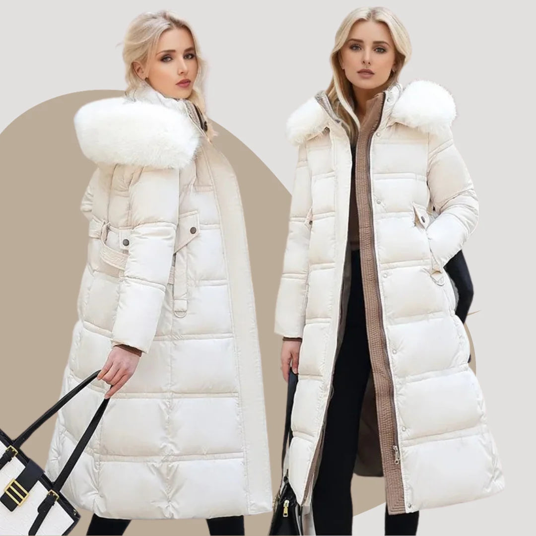 Martina | Damen Luxuriöser Winterparka mit Fellkapuze