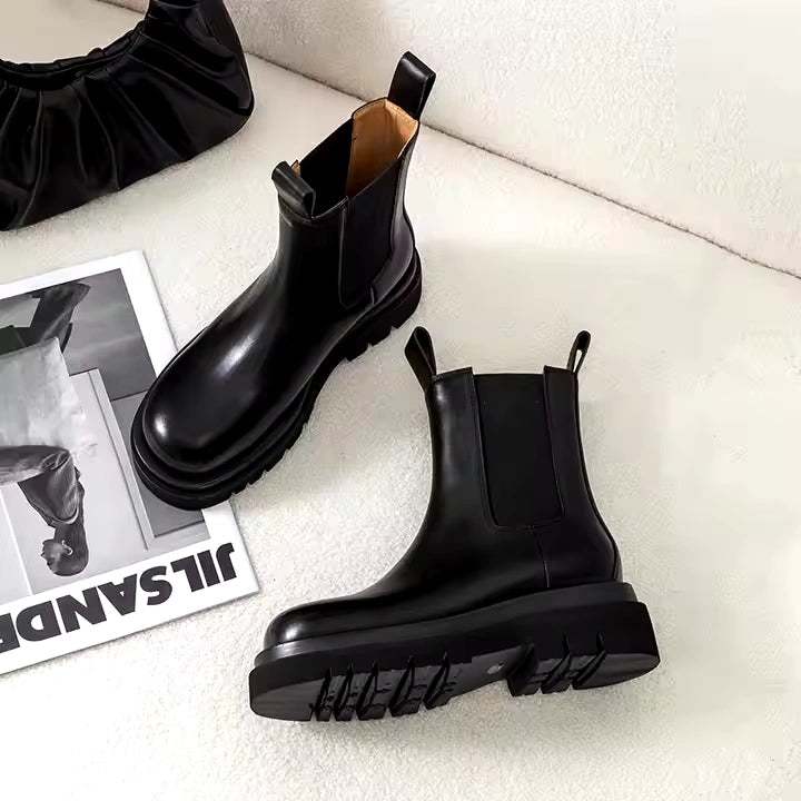 BetheKnow | Damen Chelsea Boots Leder