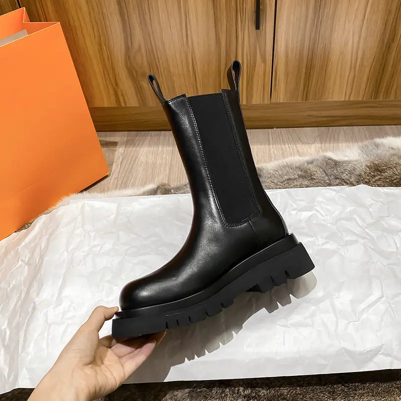 BetheKnow | Damen Chelsea Boots Leder