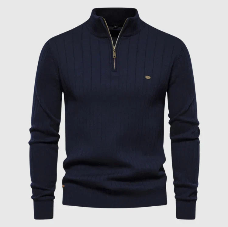 GODRIC | Men's Sweater with Classic Collar and Zipper