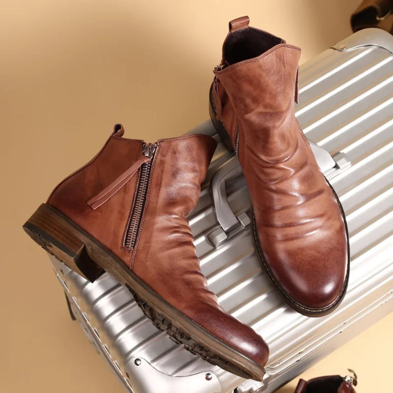 Bernardo Cavallino Leather Boots